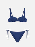 Amira Naomi navy blue balconette bikini in solid color