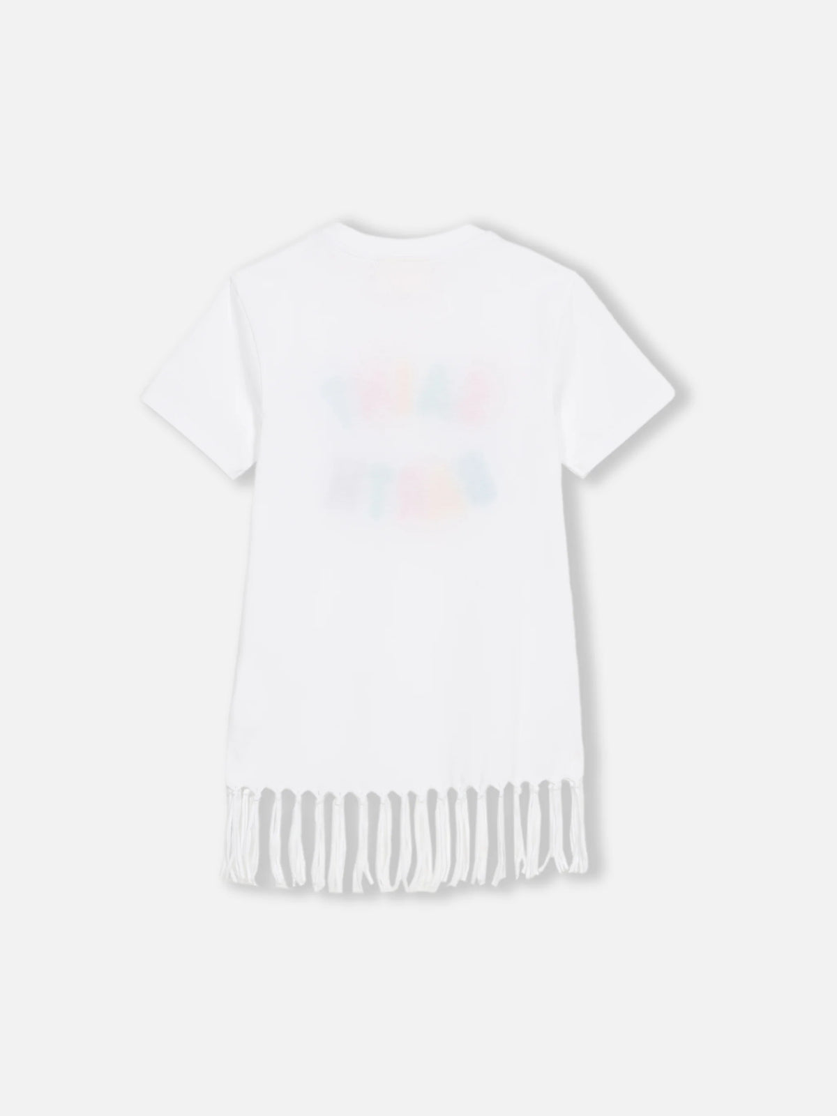 Girl Abbey dress with fringes and terry patch