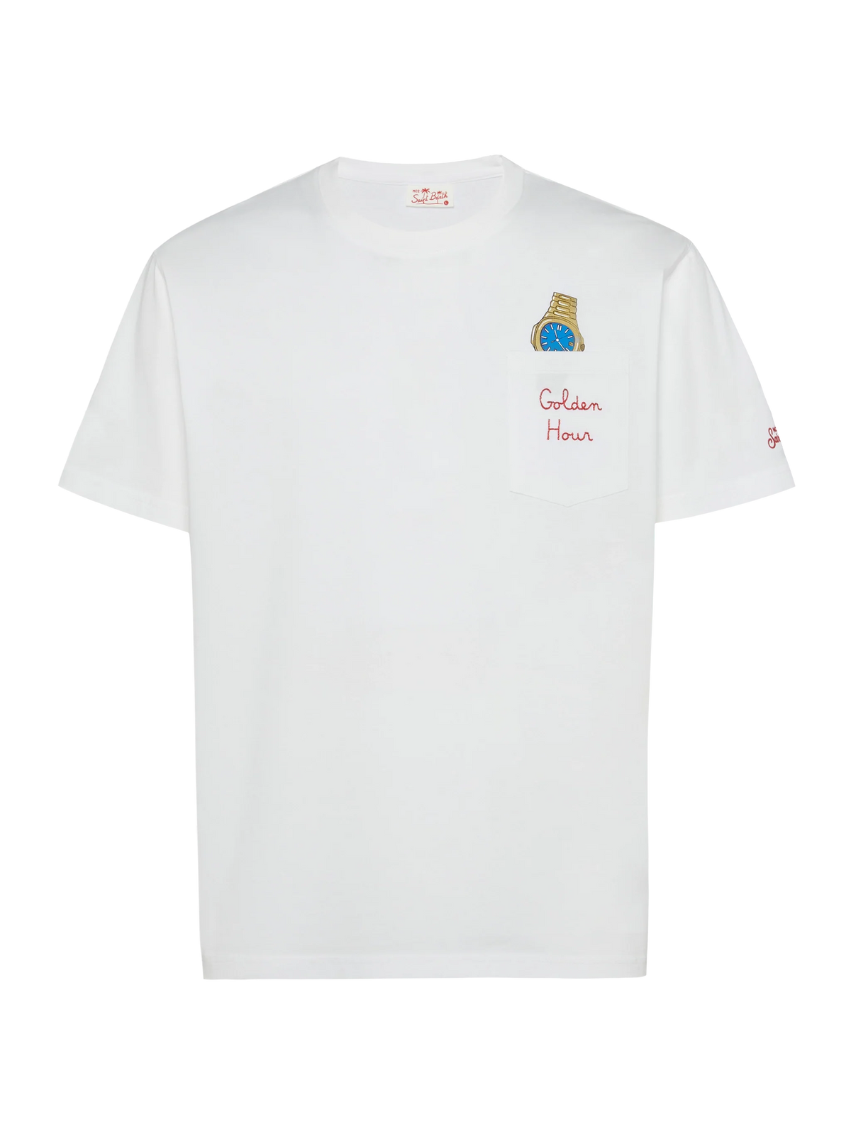 Cotton t-shirt Austin with embroidery and watch print