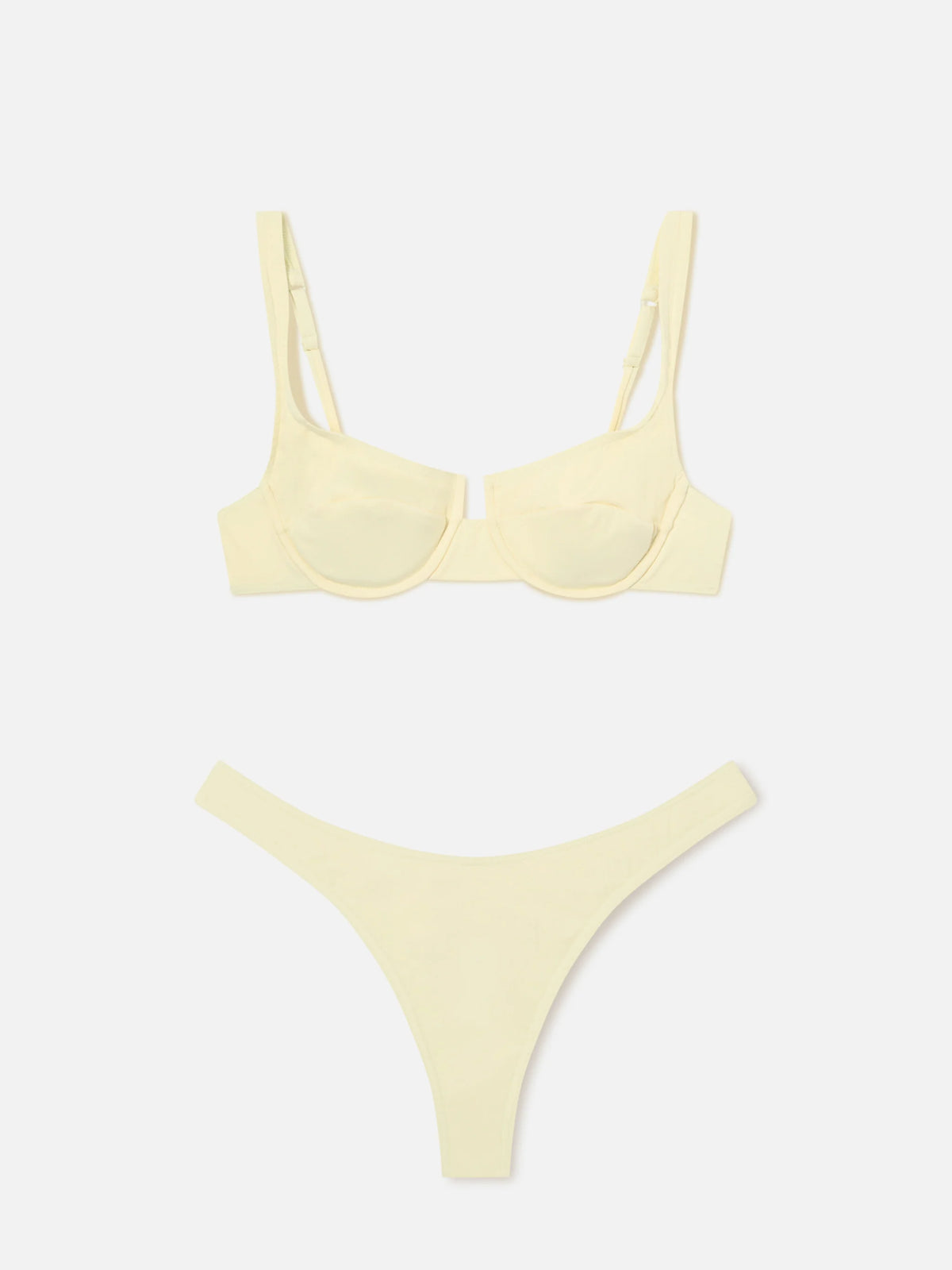 Amira Naomi butter yellow balconette bikini in solid color