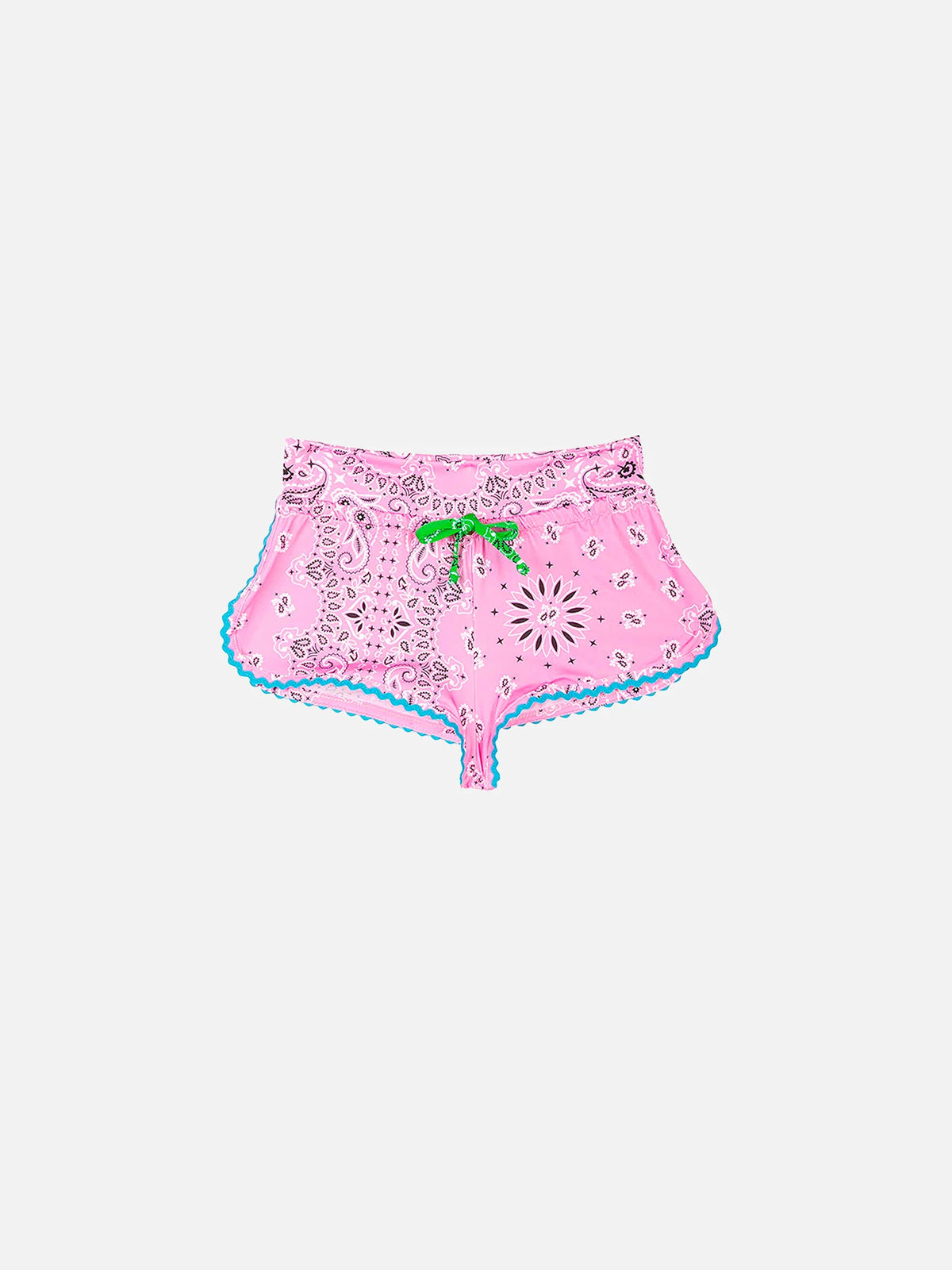 Bandana print girl beach shorts