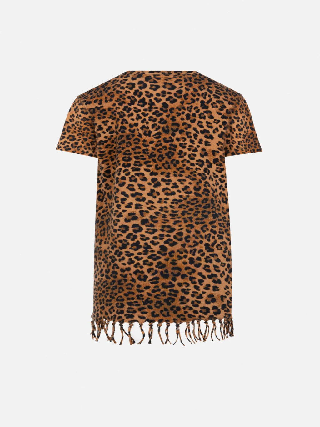 Abbey dress with fringes and animalier print
