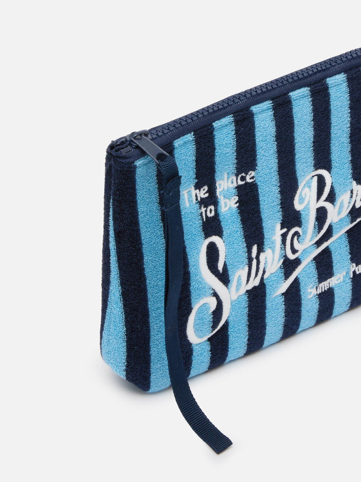 Aline striped embossed terry pochette