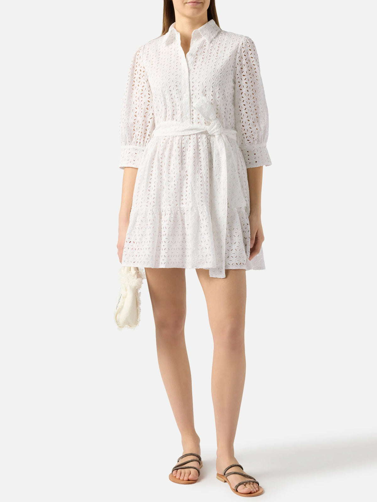 Kayla white sangallo lace one-piece swimsuit