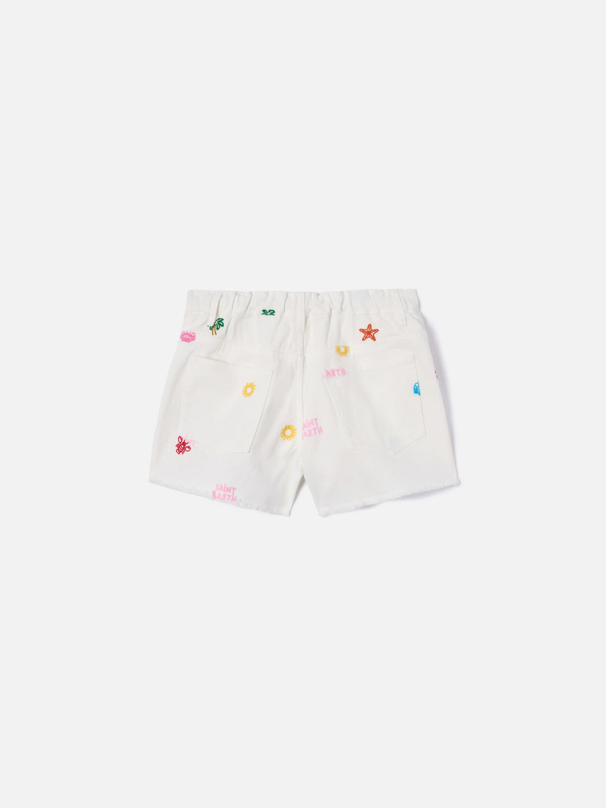 Kiko Jr Cotton shorts with multicolor embroidery