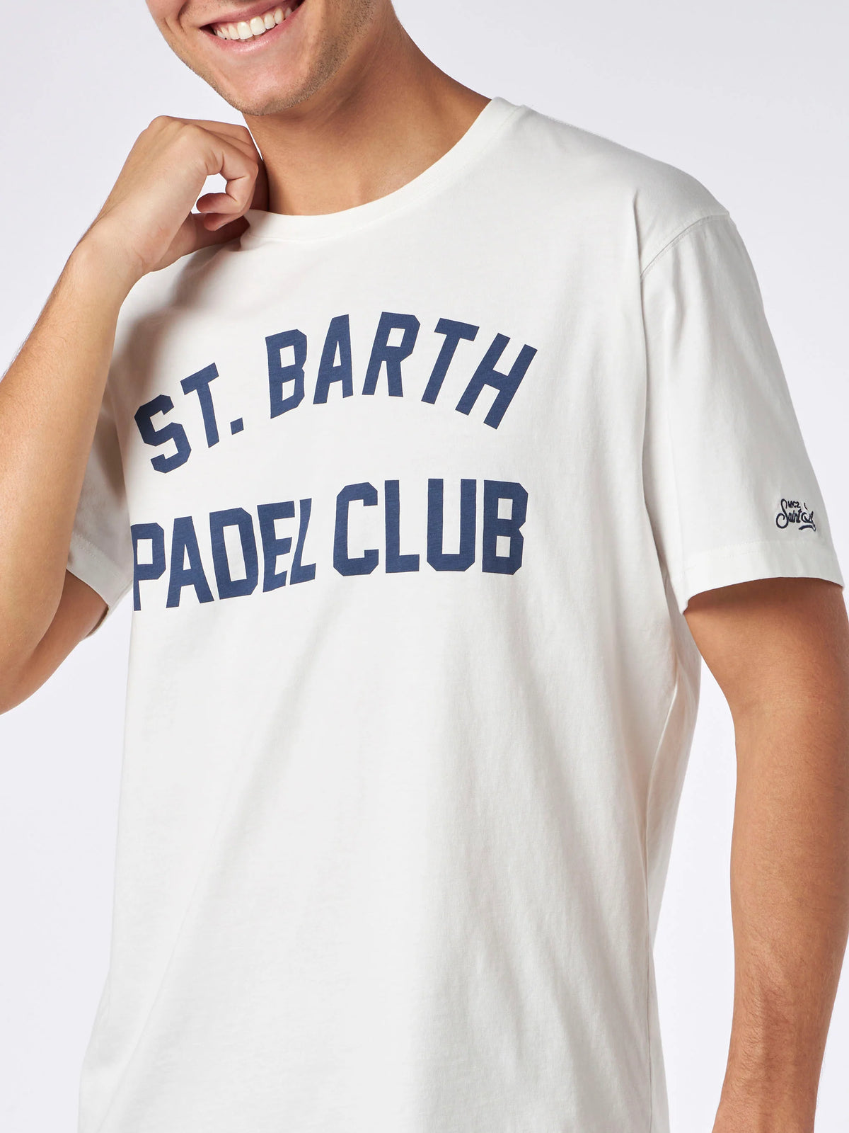 Arnott heavy cotton t-shirt with St. Barth Padel Club print