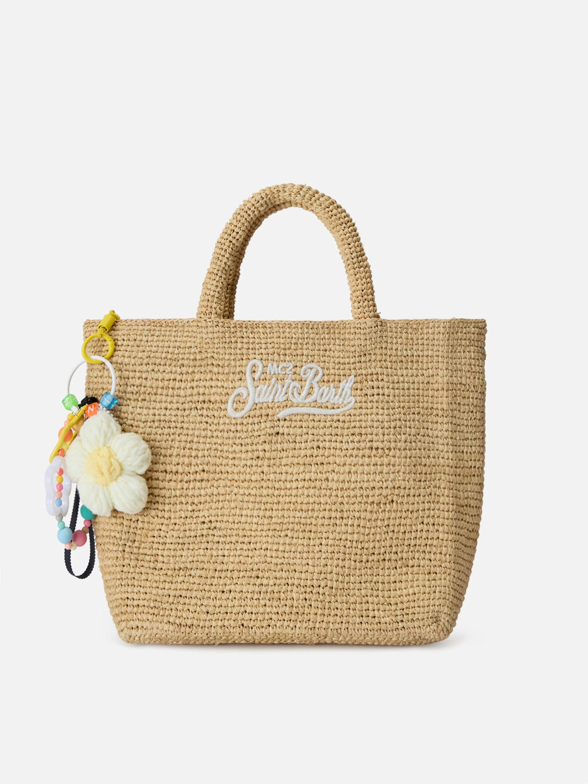 Funny bag Charm with crochet padded daisy