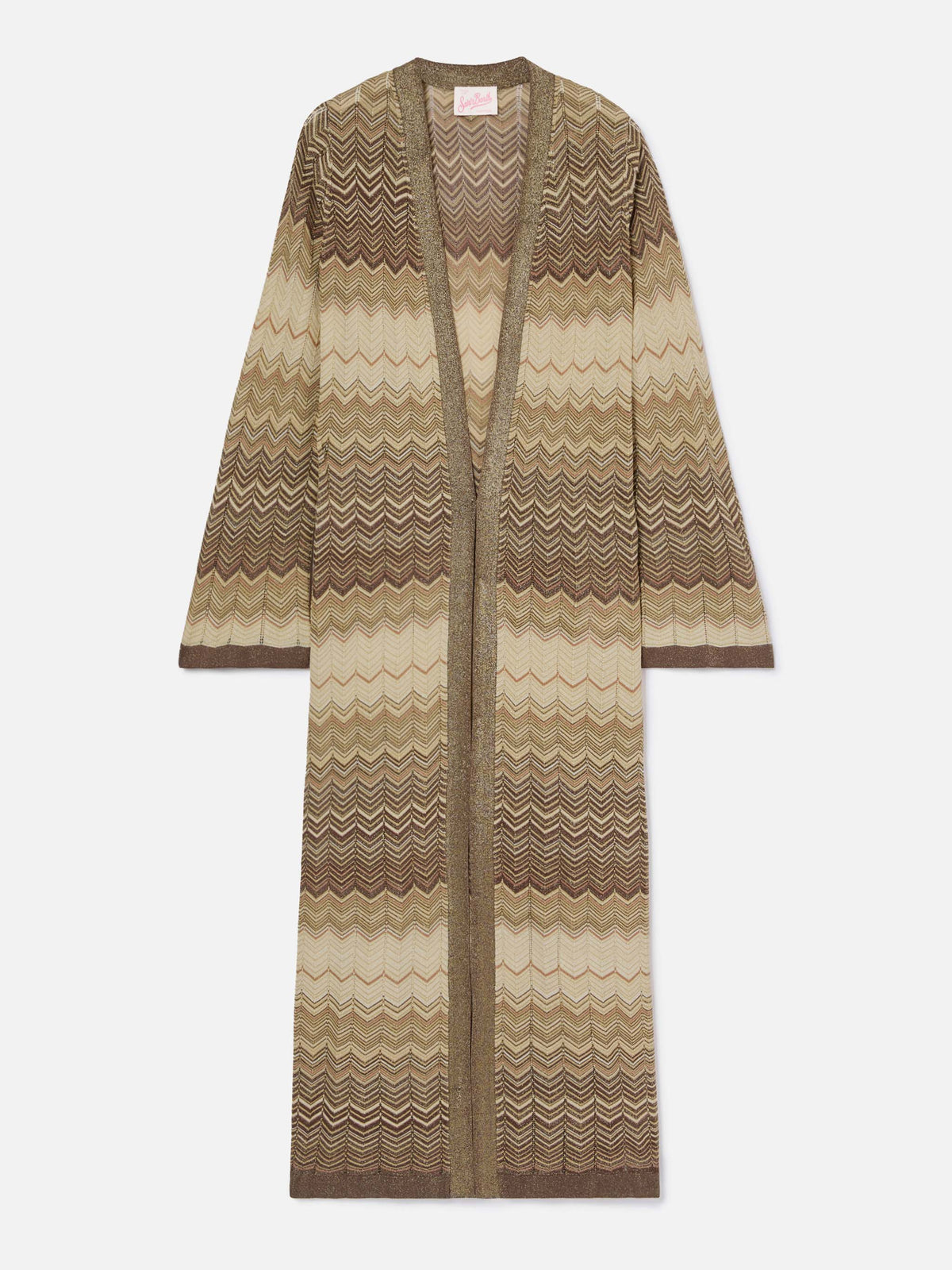 Brown Tonia long cardigan in knit