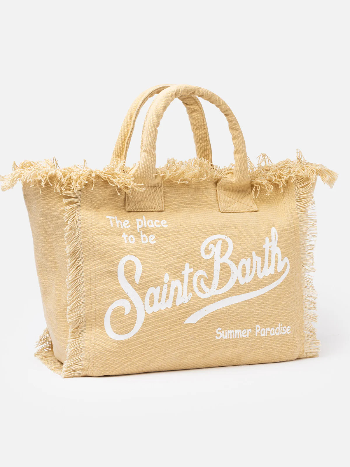 Beige cotton canvas Vanity tote bag