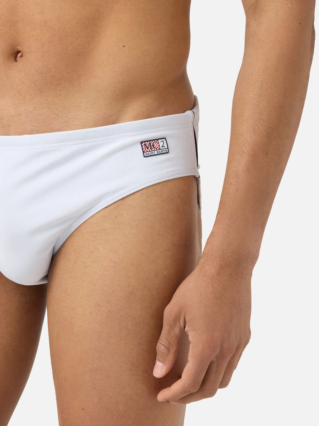 Cayo solid white swim briefs