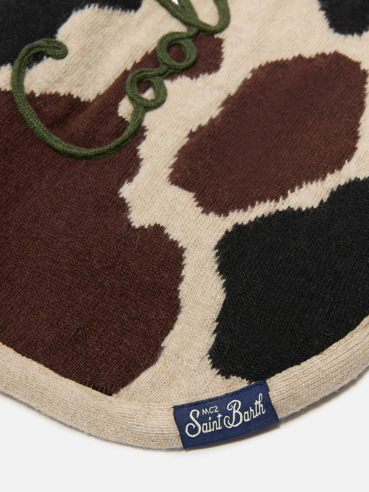 Dog sweater with cow skin jacquard and Cool Dog embroidery