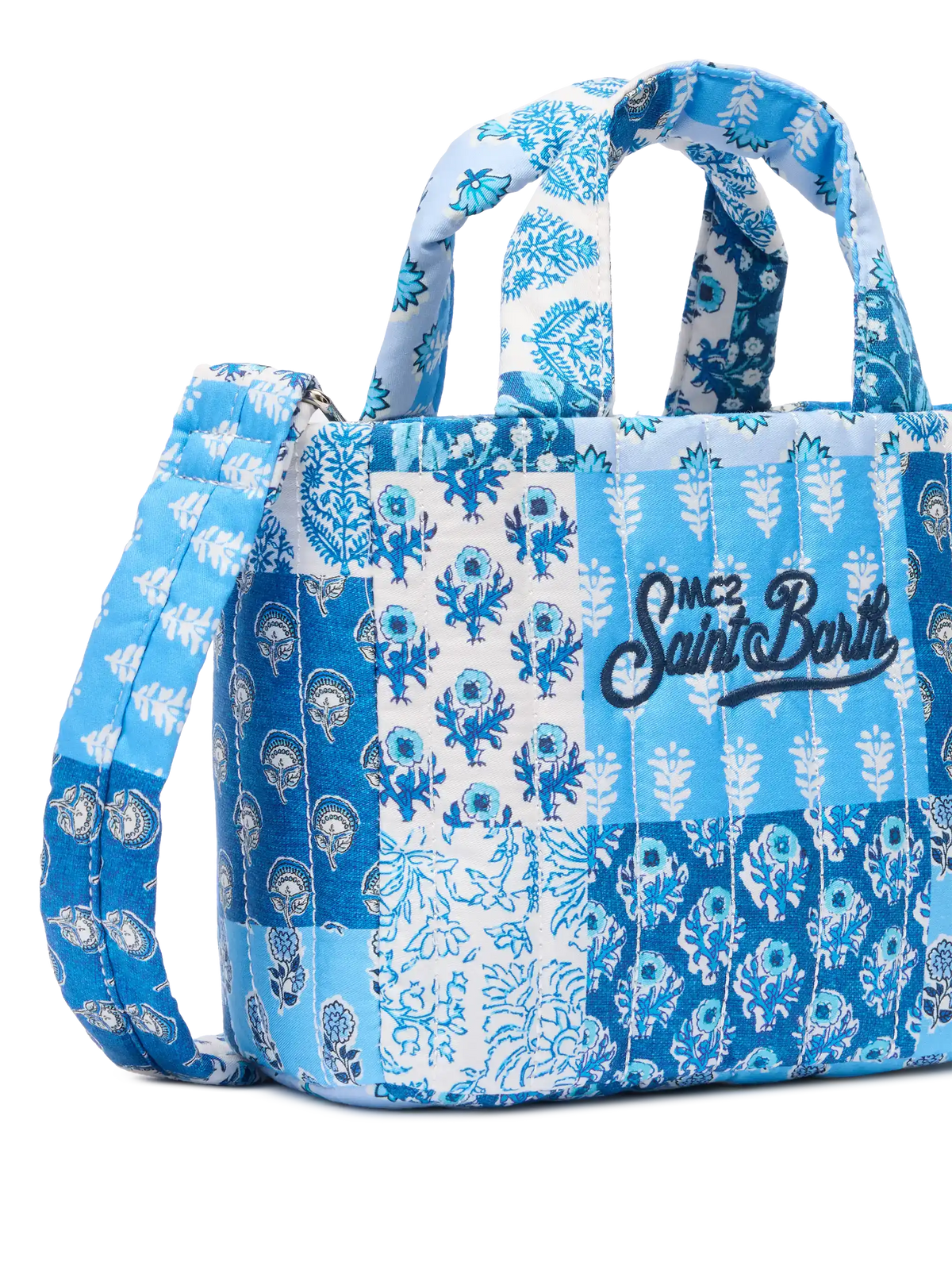 Blue flower quilted Soft Tote Mini bag