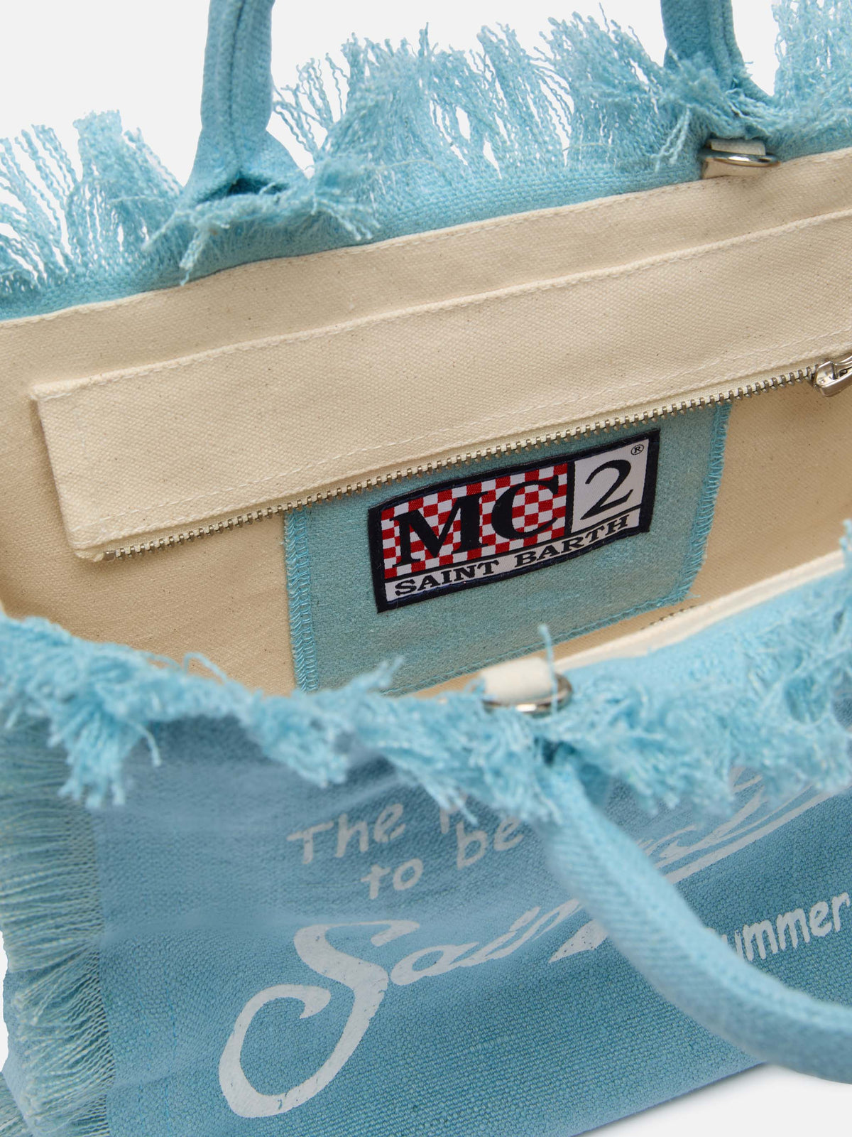 Colette light blue handbag in 100% LINEN
