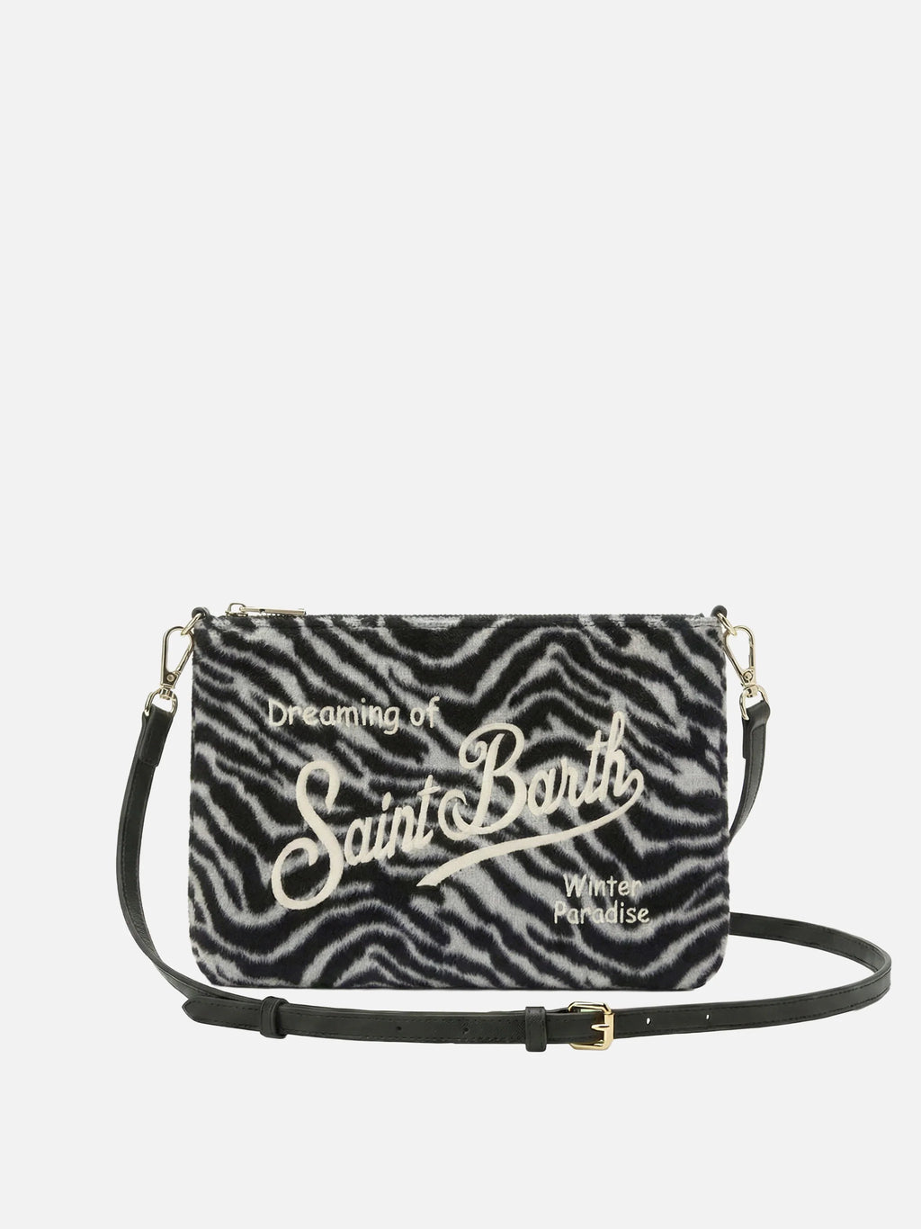 Parisienne Crossbody Bag in zebra wool blend