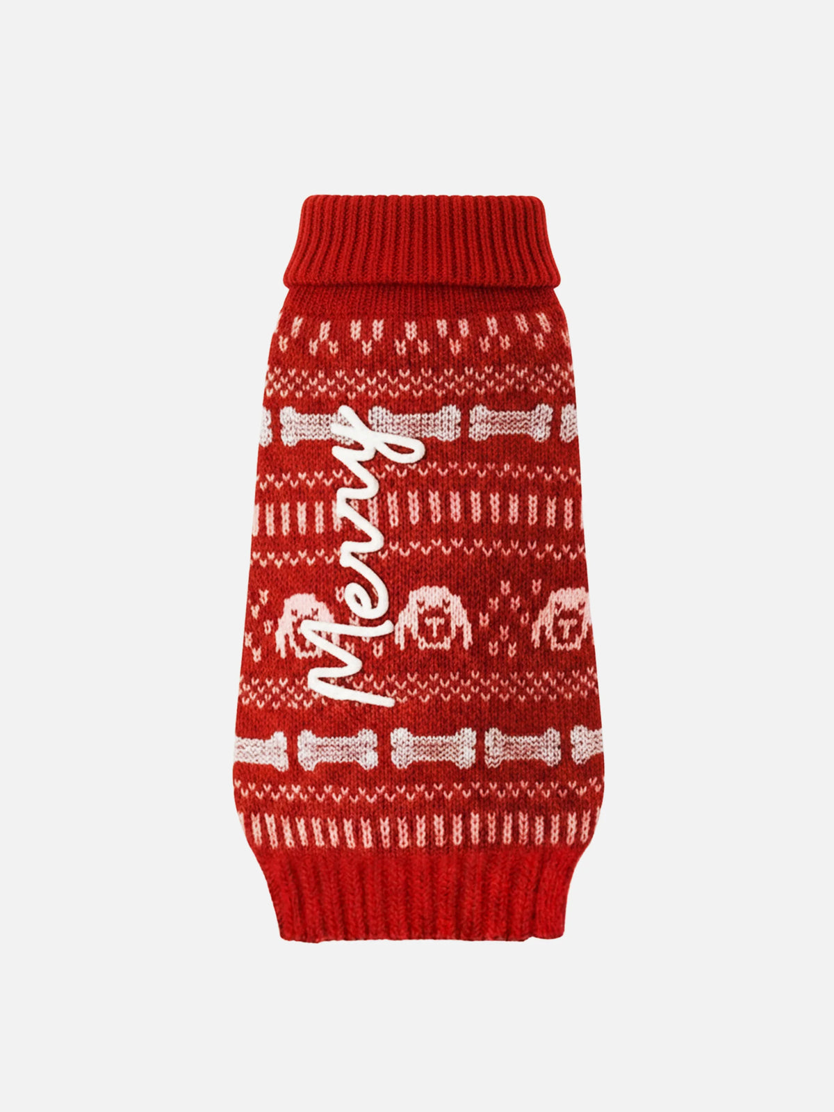 Dog sweater with Merry embroidery