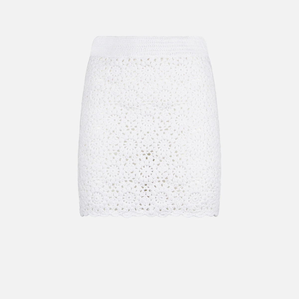 White crochet mini skirt