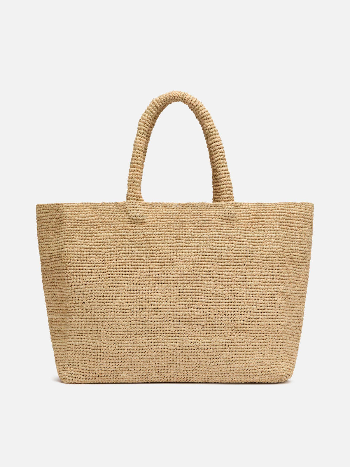 Beige Raffia Beach bag with cotton pouch and Mykonos embroidery