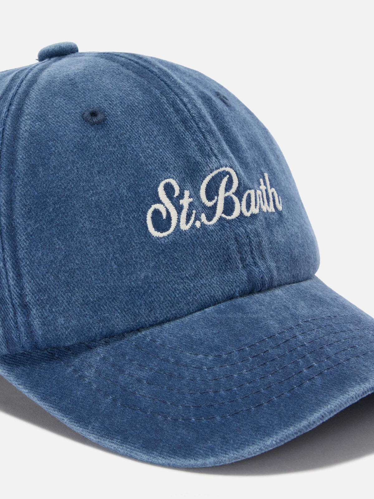 Davis soft blue cotton baseball cap with embroidered logo
