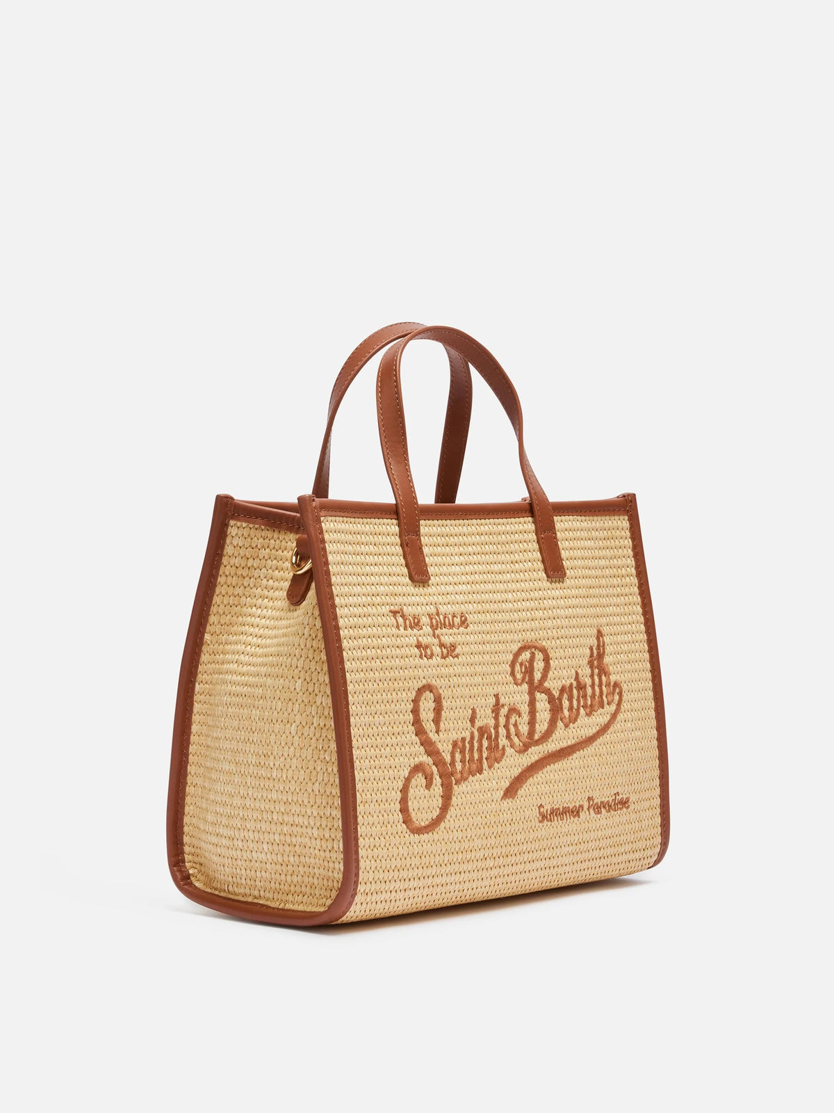 Vivian Mid Straw beige straw effect handbag