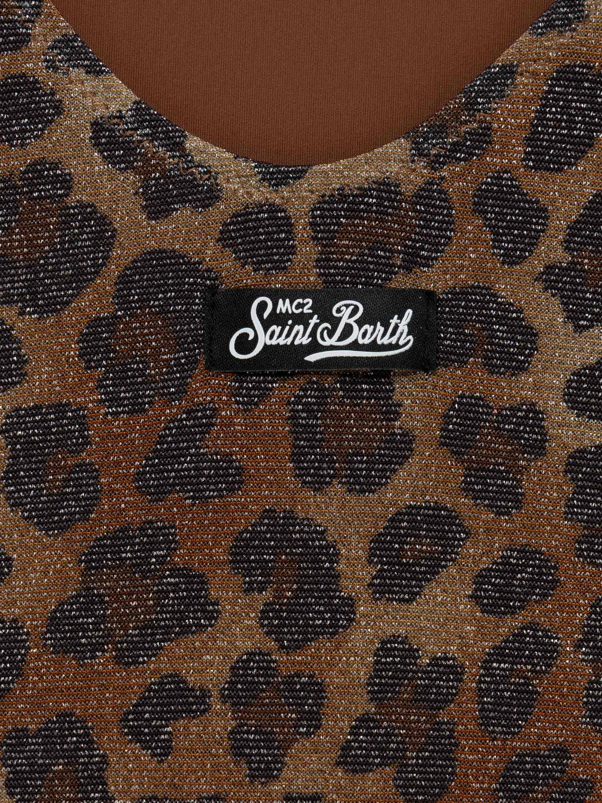 Cecille Jr one-piece lurex swimsuit with animalier print